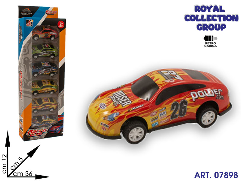 K1702886 Conf 6 Auto Racing Retrocarica  Cm 35.5x12