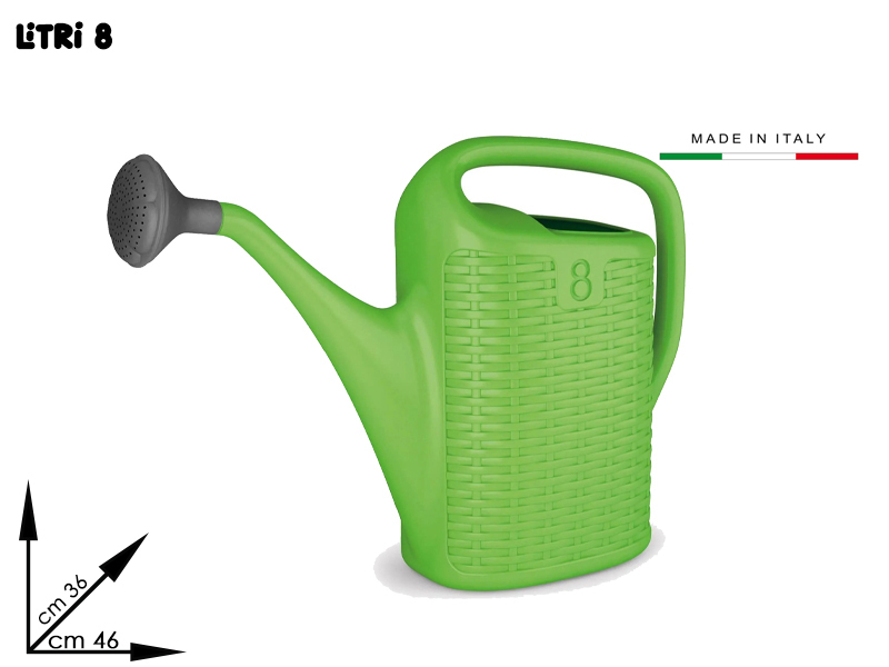 9008/v  Annaffiatoio Da Lt 8 Verde Cm 46x36