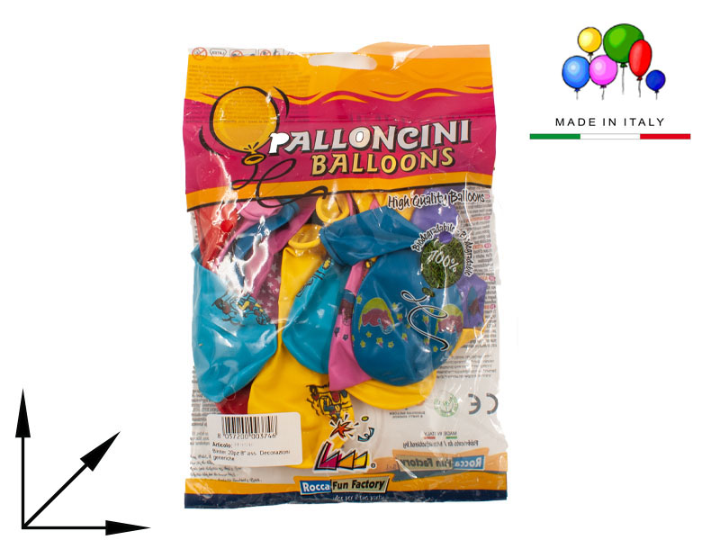 Rf03746 Blister 20pz 8'' Cm 20 Ass Decorazioni Generiche