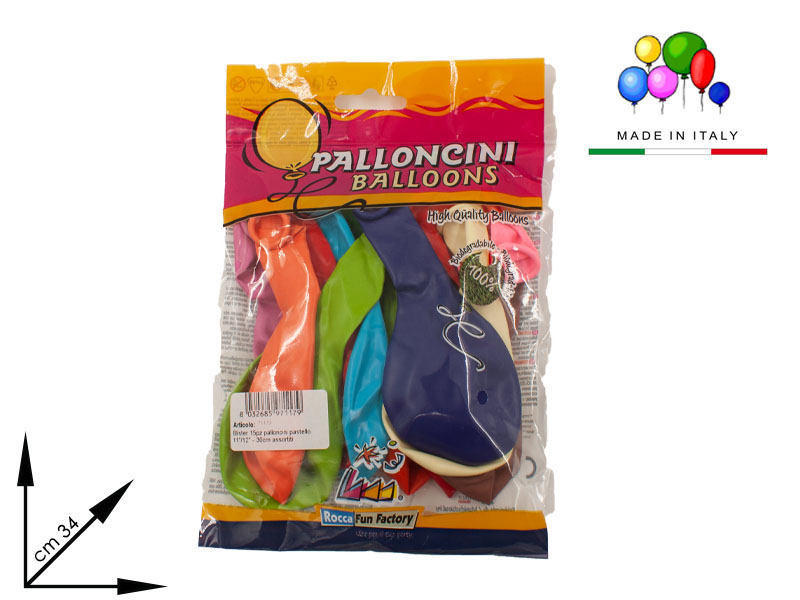 71179 Blister 15pz Palloncini Pastello Cm 34 (min12pz)