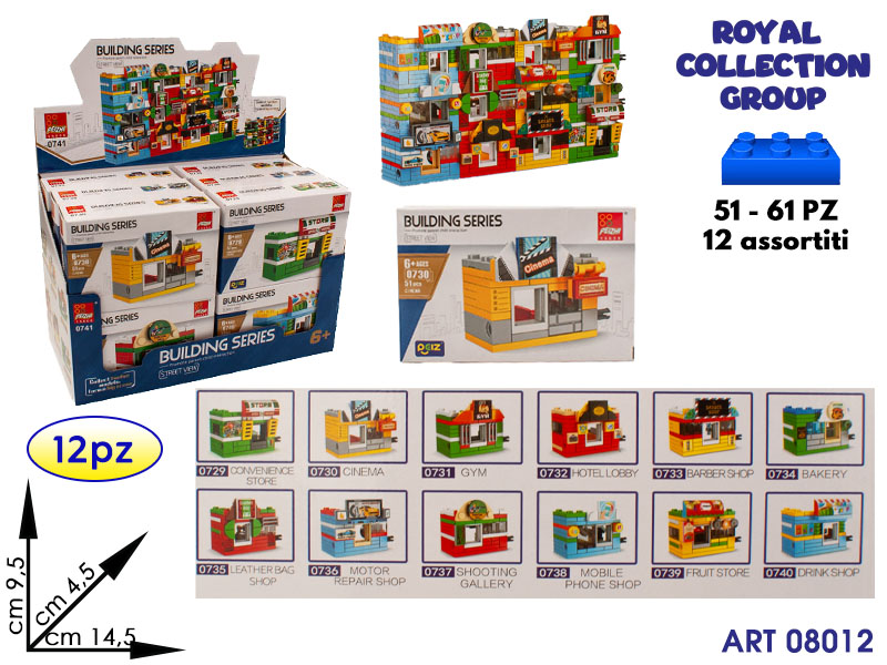 K3103518 Building Street View Display 12 Pz  Cm 14.5x9.5