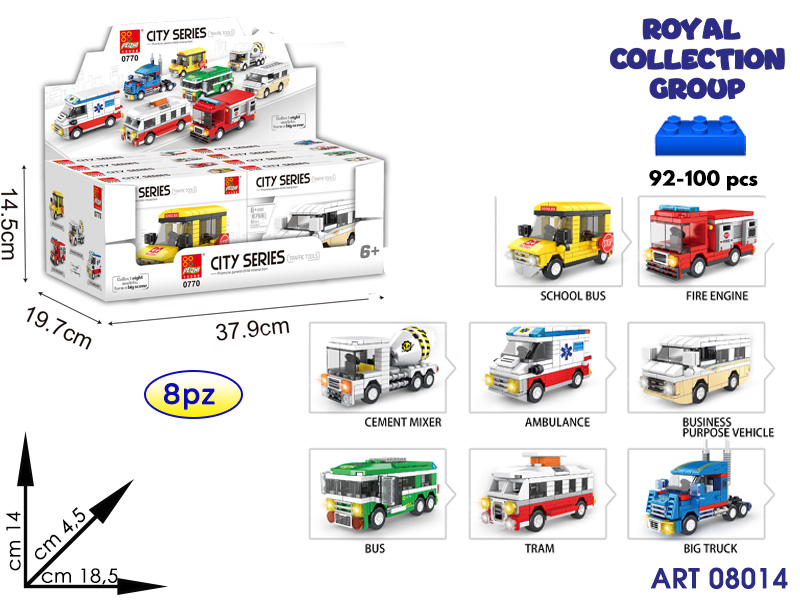 K3103528 Building City Traffic Ass Cm 18.5x14 Display 8 Pz