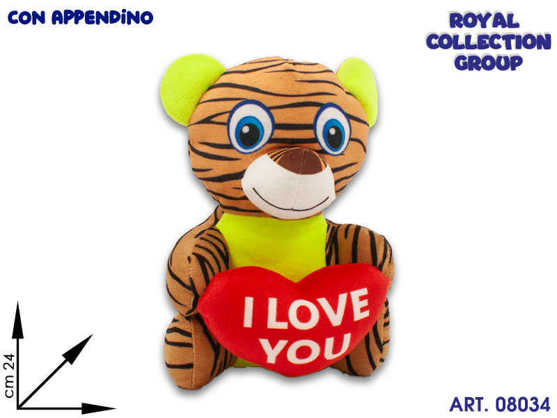 69526wh 23  Tigre Peluche I Love You  Cm 24