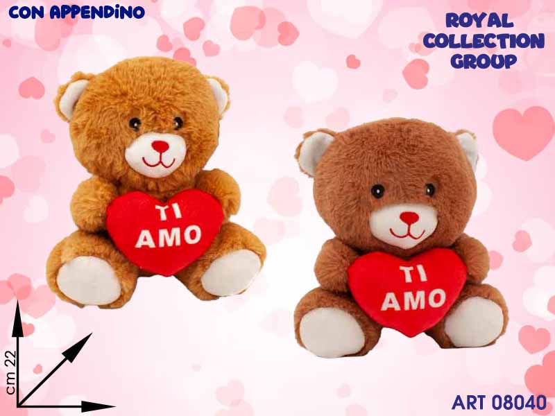 Pl2851wh Orso Marrone C/cuore  Cm 20