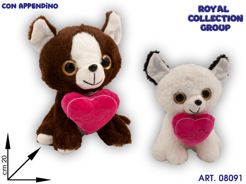 A1 17616 1 Cane Peluche C/cuore  Cm 20