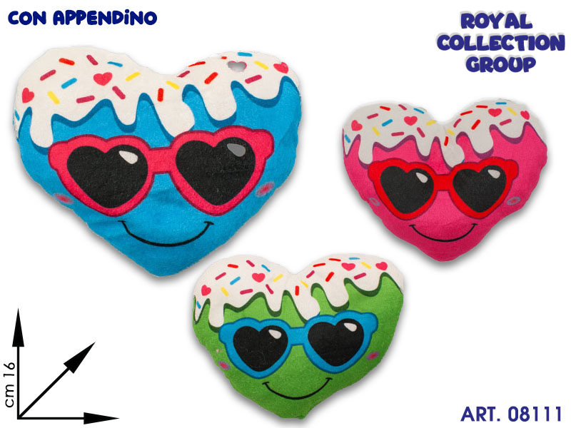 61127m Jm 1803 Cuore Peluche Occhiali Ass Cm 16