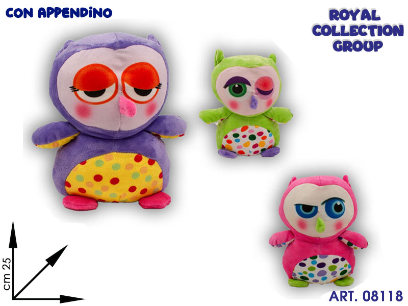 09202 25  Gufo Peluche Ass Cm 25