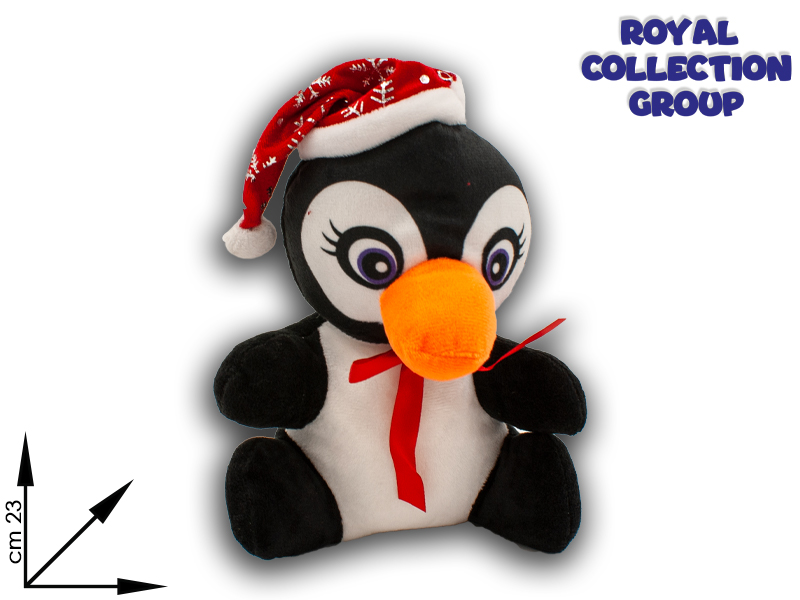69616 23 Pinguino Fiocco Peluche Cm 23 Natale