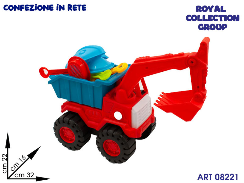K4002881 Escavatore C/giochi Mare In Rete Cm 32x16