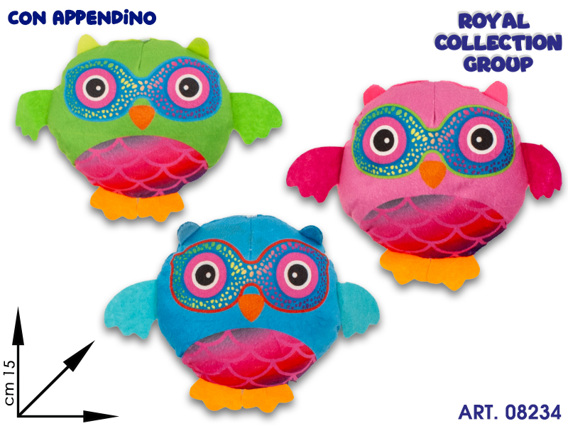 Pl2835 Gufetto Spiritoso Peluche 3 Col Cm 15