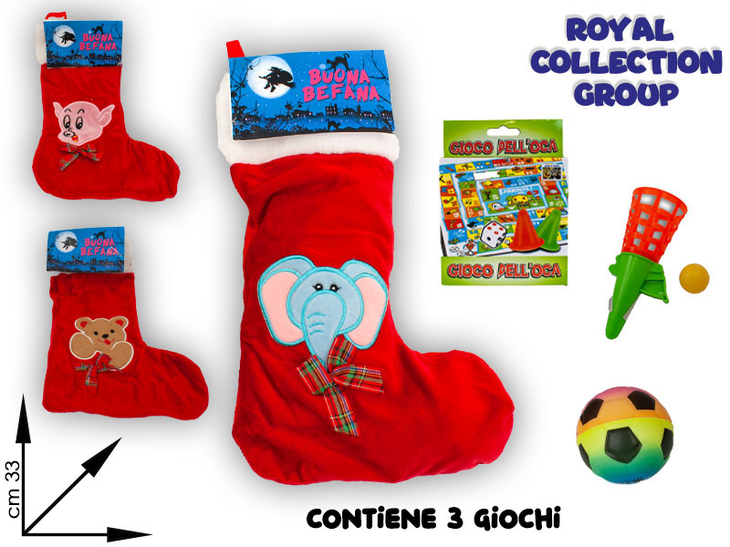 Atq 8287 Calze Befana Ass C/3 Giochi Cm 33