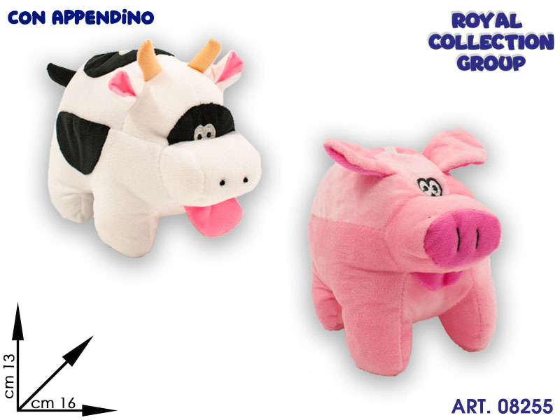 Pl32831 2 Mucca Maiale Peluche Ass Cm 16