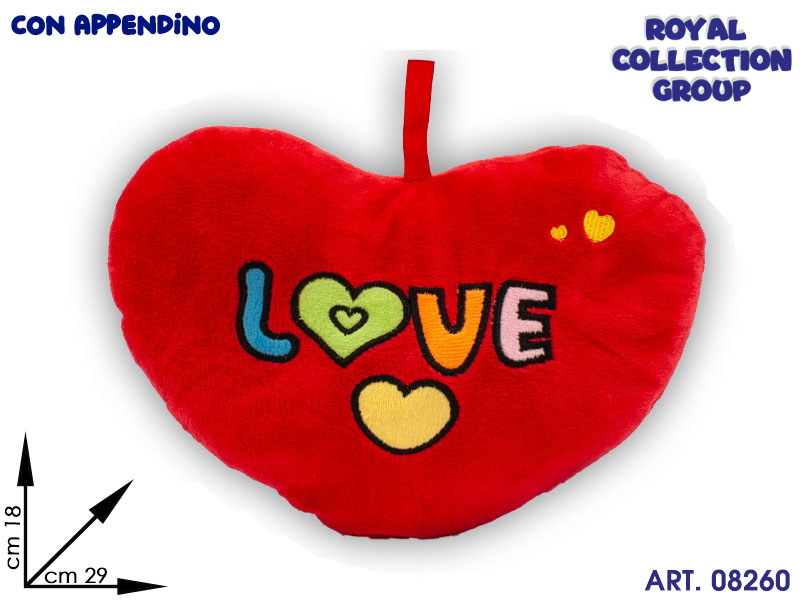 Pl2864 2 Cuore Peluche Love  Cm 29x18