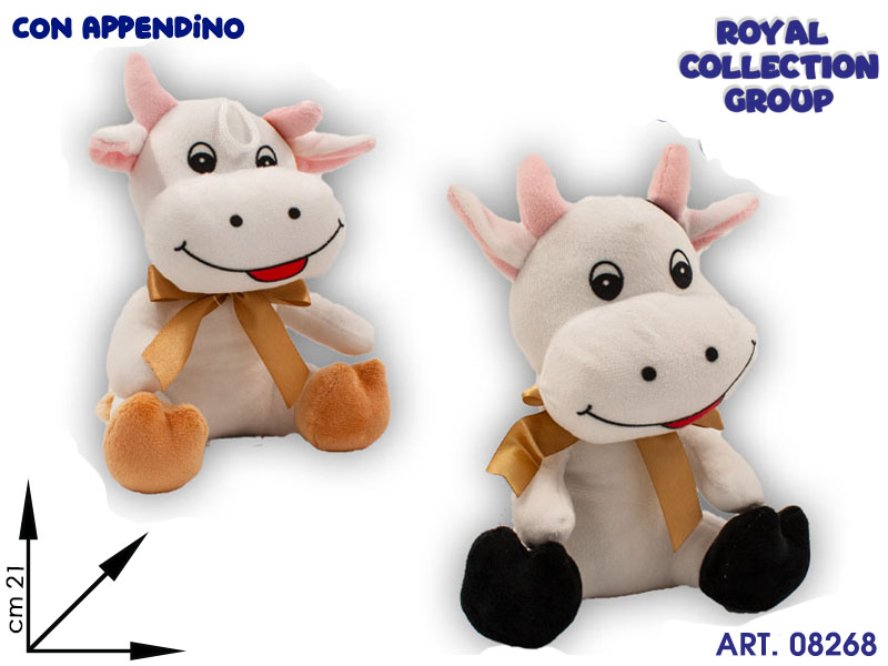 Pl2857 1  Mucca Peluche C/sorriso Ass Cm 21
