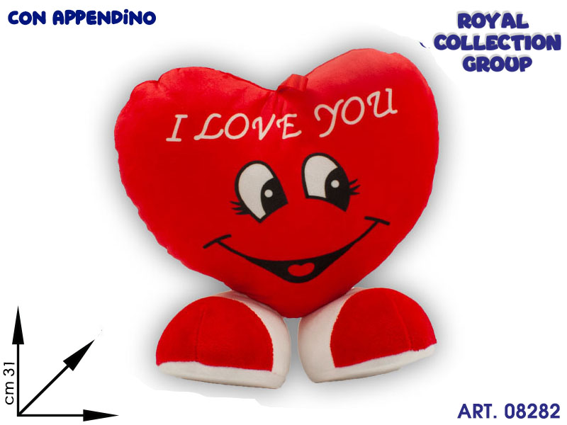 Pl2876 3 Cuore Peluche Sorriso I Love You Cm 31