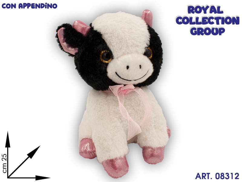 A1 22157 2 Mucca Peluche Brillantina  Cm 25