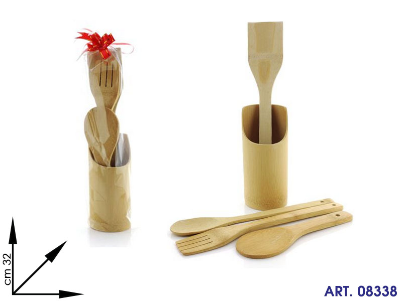 14064 Set Mestoli In Bambu 5 Pz Cm 32