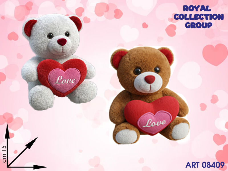 Pl2919 1 Orso Peluche 2 Col C/cuore Love Cm 15