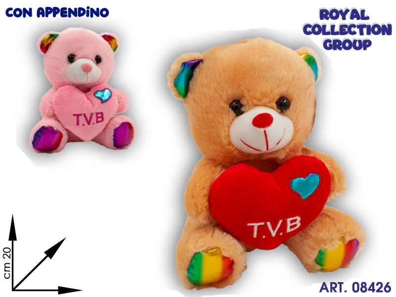Pl2925 2 Orso Peluche Tvb 2 Col  Cm 20