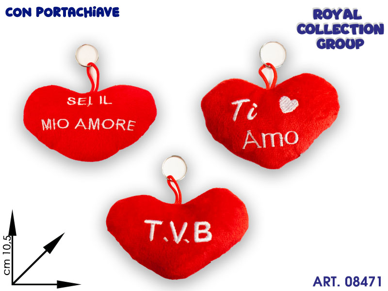 Pl2919b Cuore Rosso "frase" Portachiave Ass Cm 10.5