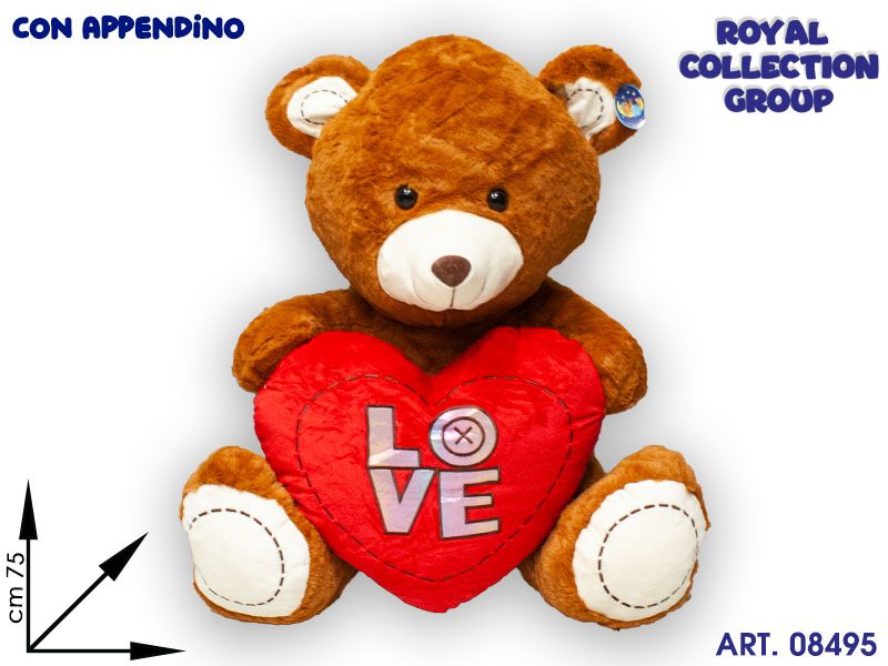 Pl2936 4 Orso Peluche Beige C/cuore Love Cm 75