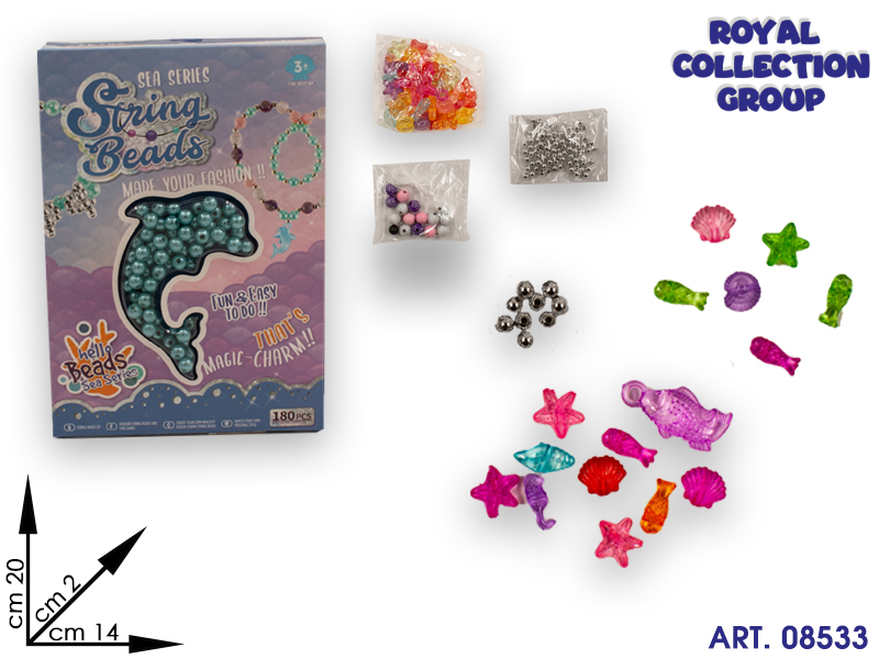 K1231 K4802529 Perline String Beads Azzurre Cm 20x14