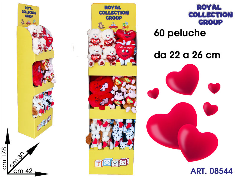 Espositore Bici Cartone C/pz 60 Peluche S. Valentino Cm 22