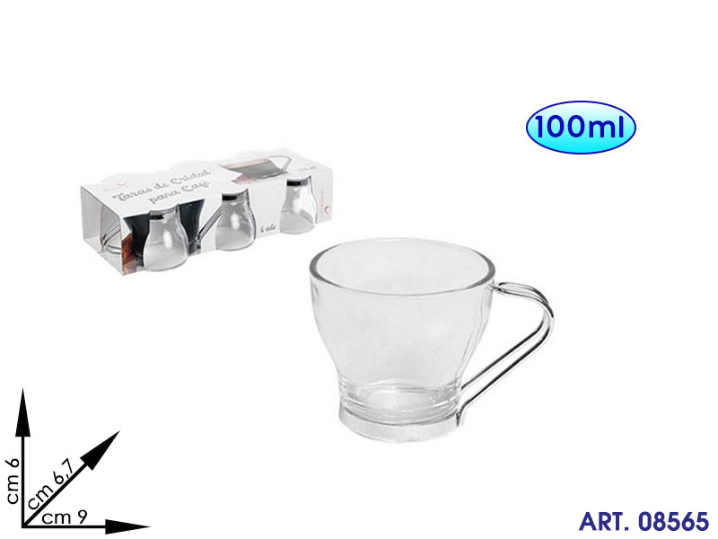 9142302 104230 Box 6 Tazze Caffe' C/man Met 100 Ml Cm 28x12