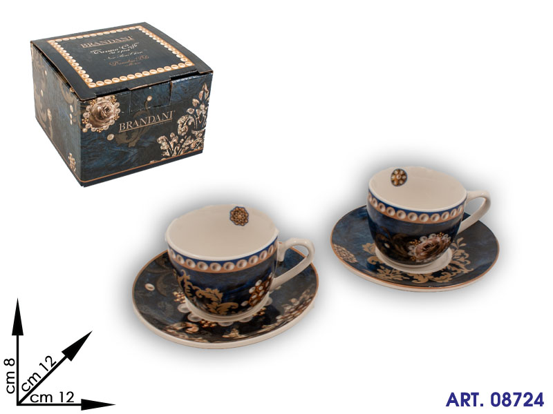 183 52444 Tazzine Caffe Danubio 2 Pz New Cm 12x12
