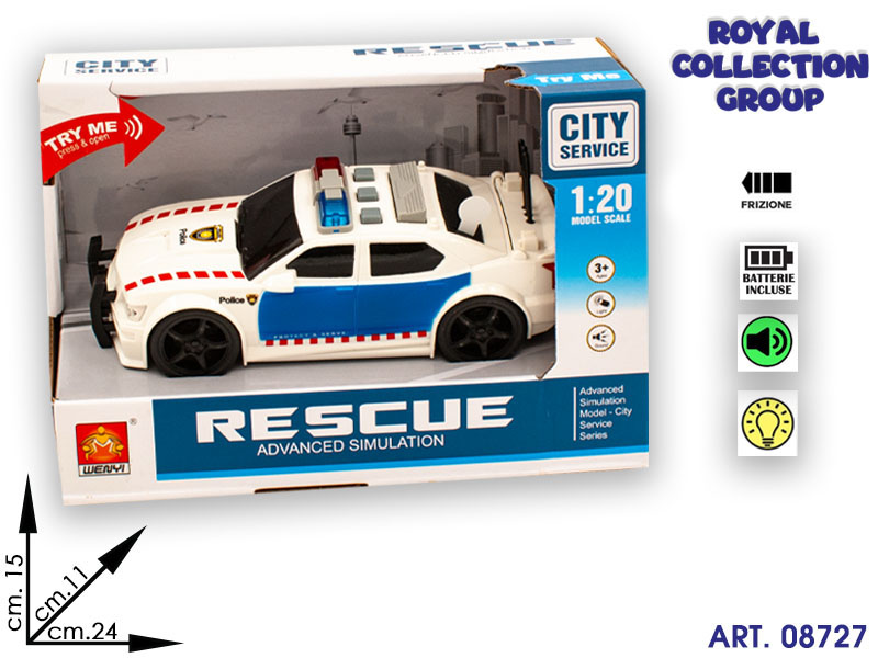Wy500d K128162 Auto Polizia Batteria Luci Suoni Cm 24x15