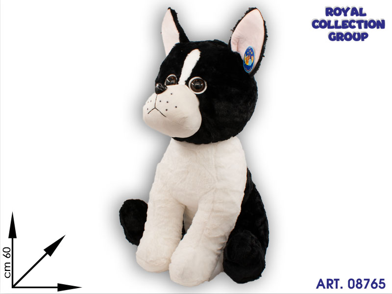 Pl2916 Cane Occhioni Peluche Bianco Nero Cm 60