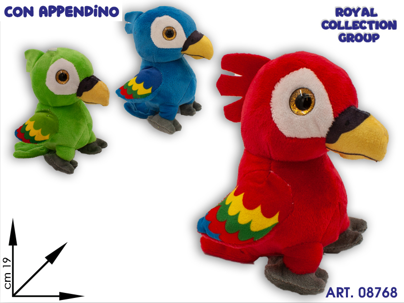 Pl2878 1 Pappagallo Peluche Occhioni Cm 19