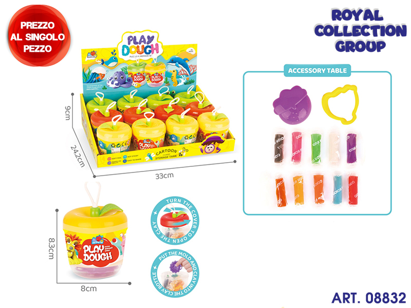 5838 211 K3501768 Plastilina Mela Ass 8.3 Cm Display 12 Pz