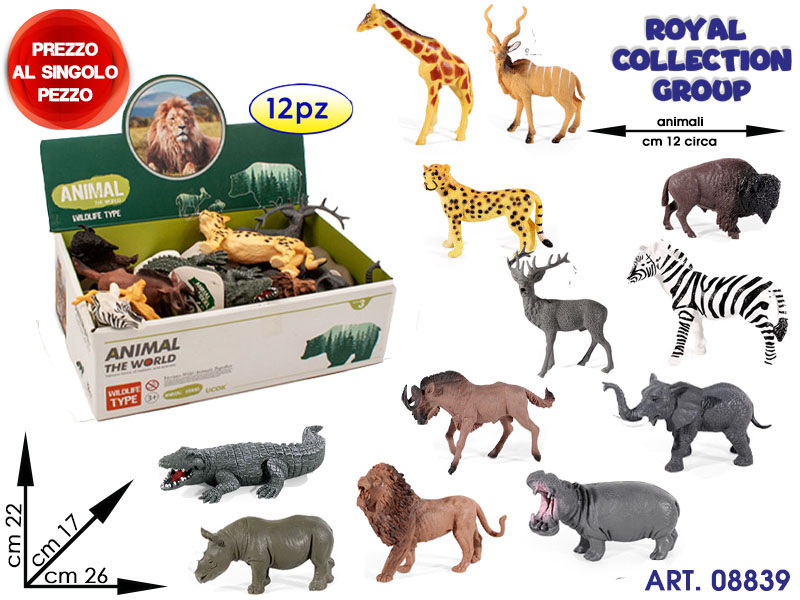 K9602512 Yx-y488-1 Animali Savana Ass Cm 13 Display 12 Pz