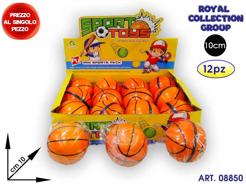 K0101350 K161211  Pallina Spugna Basket Cm 10 Display 12 Pz