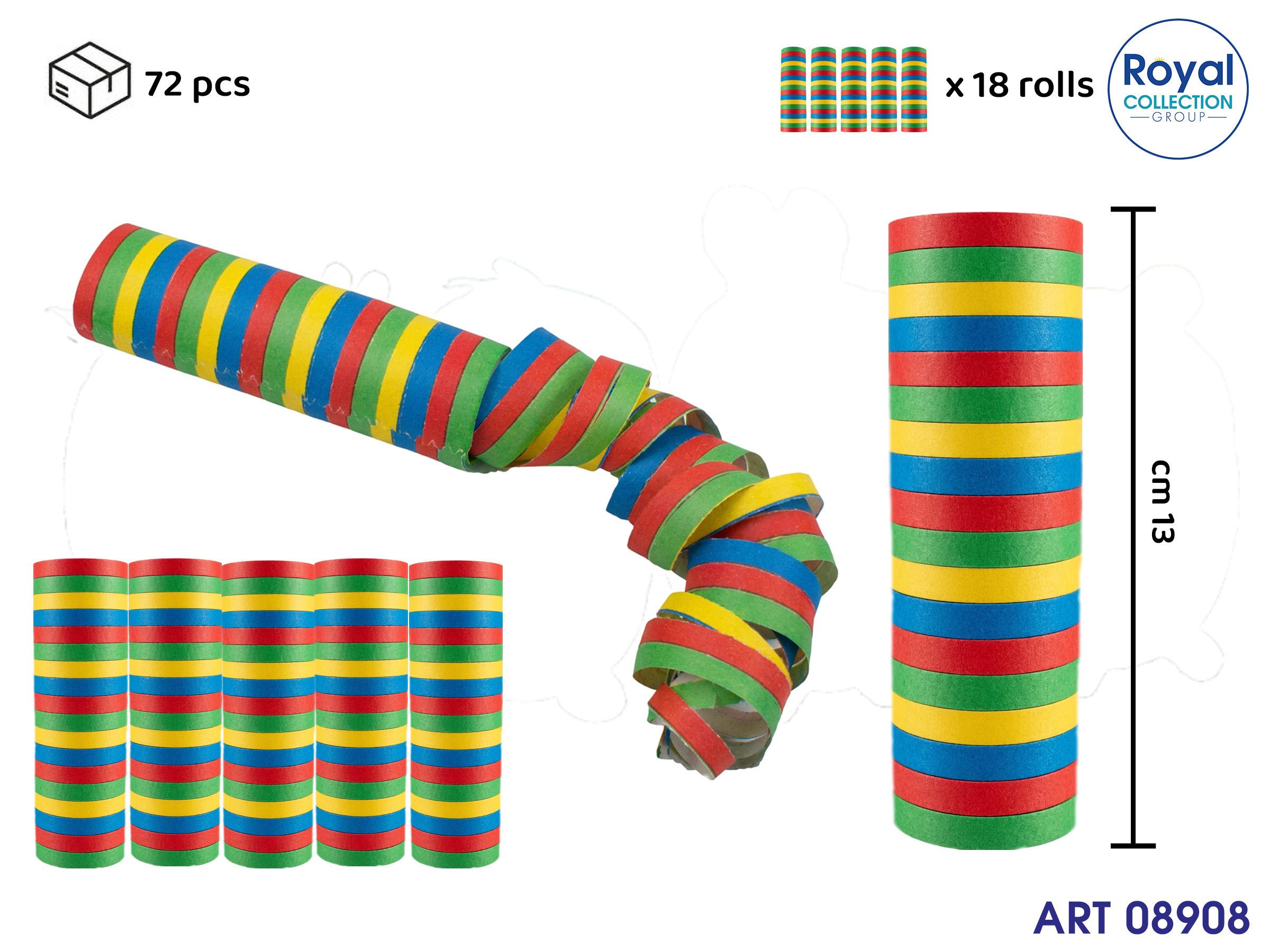 K0017406 K5500228  5 Rotoli Stelle Filanti Cm 13
