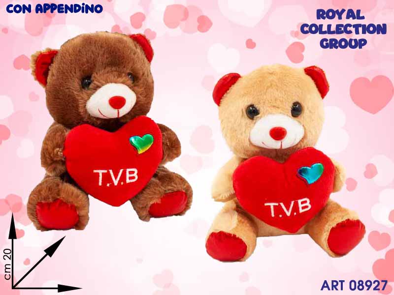 Pl2925-2 Orso C/cuore T.v.b. 2 Ass Cm 20