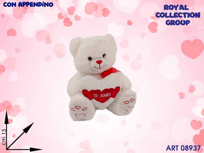 Pl2935-s Orso Bianco C/cuore "ti Amo"  Cm 15