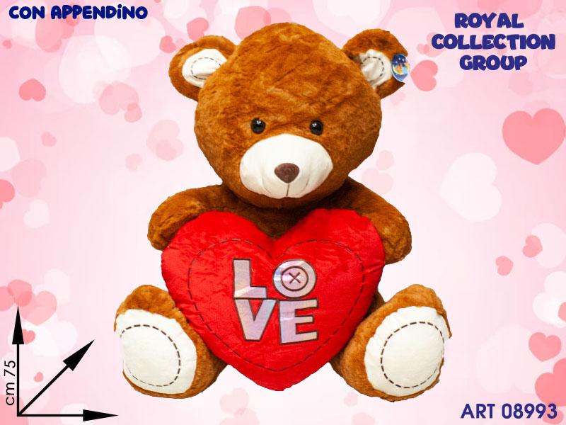 Pl2936 4 Orso Peluche Beige C/cuore Love Cm 75