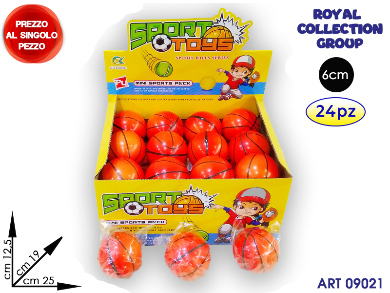 K0101351 K161211 Pallina Spugna Basket Cm 6 Display 24 Pz