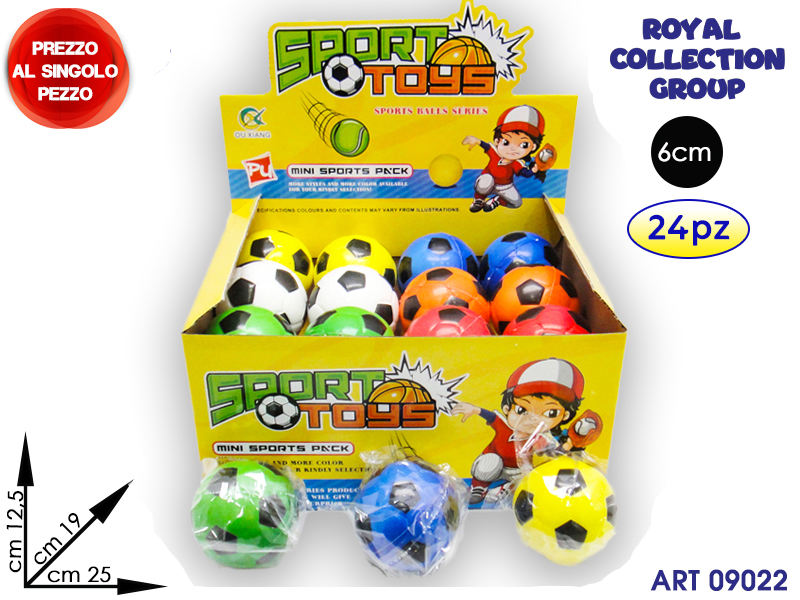 K1115 K0101352  Pallina Spugna Football Cm 6 Display 24 Pz