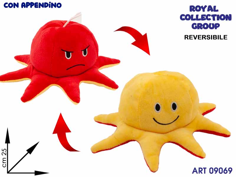 616707 Jm9996 Polipo Peluche Reversibile Cm 25