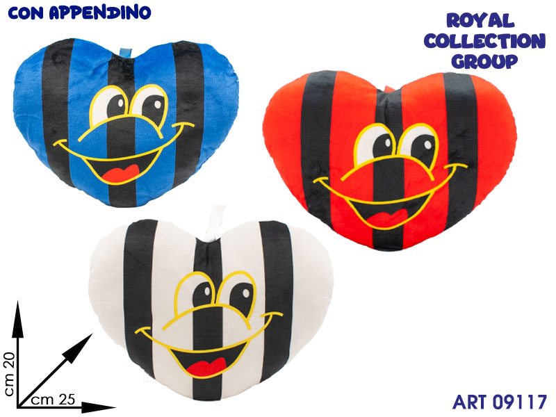 Pl2976-25  Sn31525 Cuore Squadre Peluche Cm 25x20