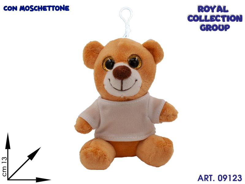 Pl2970b13 Orso Peluche Shirt Bianca 3 Ass Cm 13