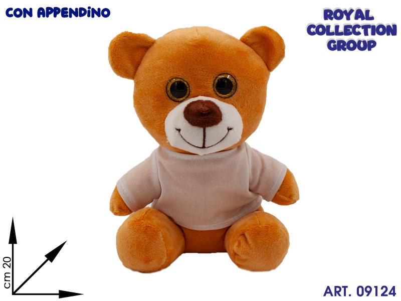 Pl2970b 20 Orso Peluche Shirt Bianca 3 Ass Cm 20