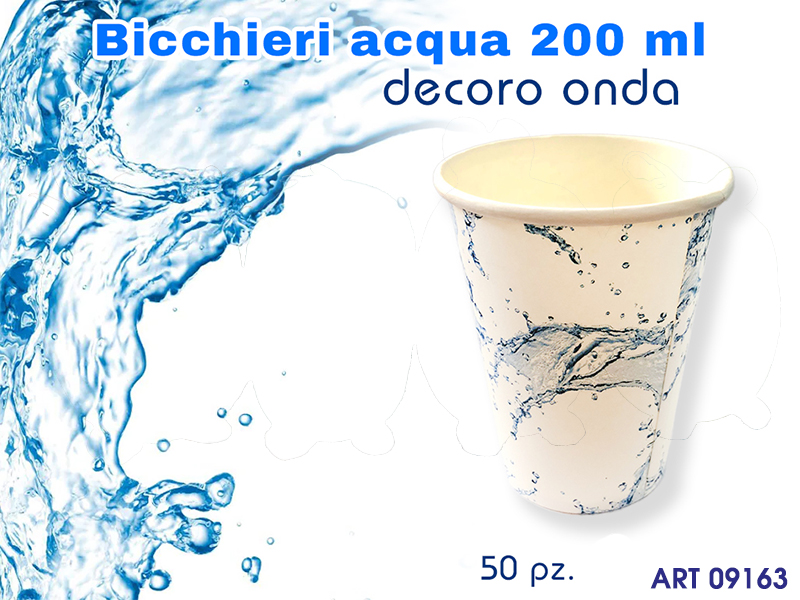 50 Bicchieri Acqua Carta 200 Ml