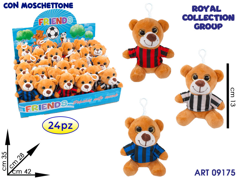 Espositore Con 24 Pz Pl2975 13 Orso Pluche C/mosch Ass Cm 13