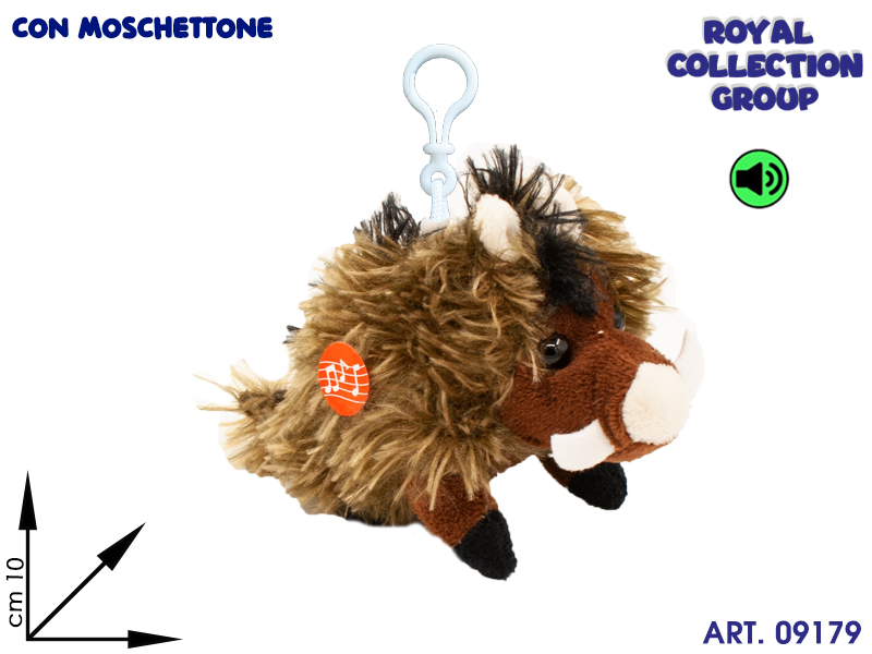 Pl3001b 10 Cinghiale Peluche C/mosch E Suono Cm 10
