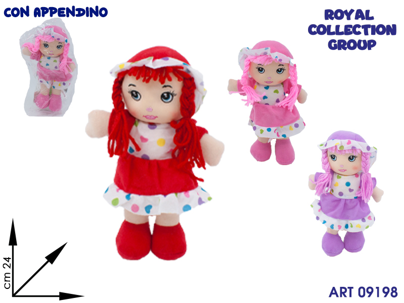 K2221 K5900607  Bambola Pezza Col Ass  10''  Cm 24