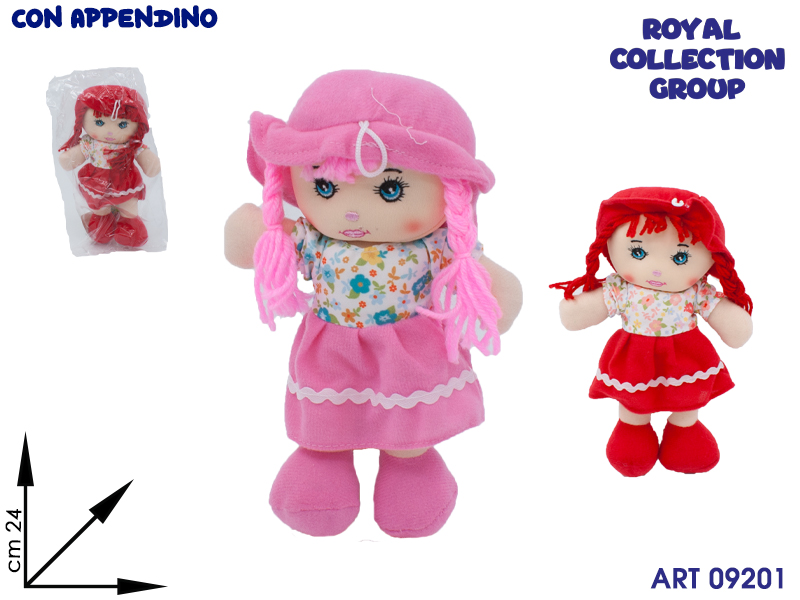K2222 K5900601  Bambola Pezza Fiorellini  Ass  10''  Cm 24